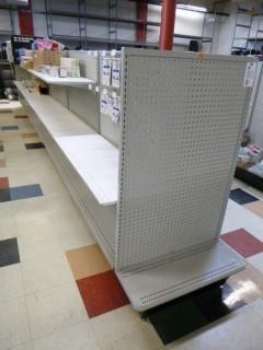 Wilson Brand Gondola Shelving w/ End Caps and Shelves, Approx. 264" x 35" x 55", Made in Canada