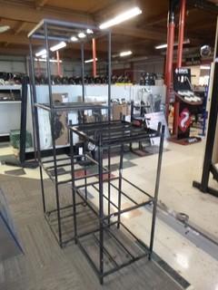 (2) Collapsible Wheel Display Shelving, 2"x22"73 and 20"x20"46" Perfect for Trade Shows