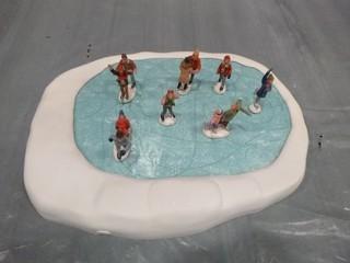 Christmas Village Animated Skating Pond (E5-1-3)