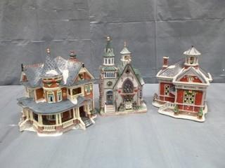 Christmas Village Buildings, (1) House, (1) School, (1) Church (E5-1-3)