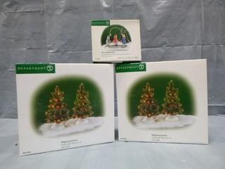 Department 56, "All In Together Girls", (2) Frosted Light Trees (E5-1-1)