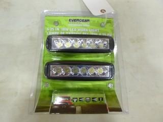 (1) New Pair Of 18 Watt LED Work Lights (A2)