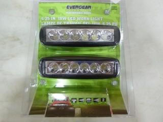 (1) New Pair Of 18 Watt LED Work Lights (A2)