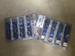 (2) New Packages Of 4 Locking Tie Downs, 1" x 8' (A2)