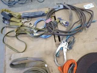 (10) 18" Walter Cut Off Discs, (2) Non Certified Harnesses 20' x 1/2" Wire Rope Sling, (4) Lanyards, 14' x 3" Sling (E3-4-1)