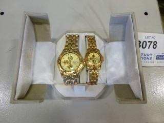 (1) New Set Of His and Hers Wrist Watches (Needs Batteries) (A2)