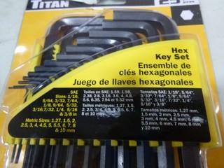 (1) New Titan 25 Pc Hex Key Set (B1)