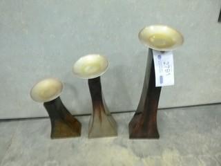 (3) Metal Candle Holders (E4-5-3)