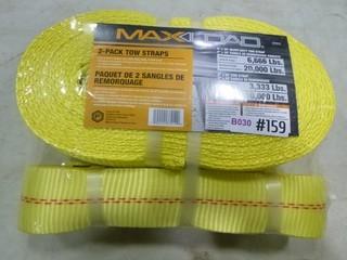 (1) 4" x 30" Heavy Duty Tow Strap, (1) 2" x 20" Tow Strap (New) (A1)