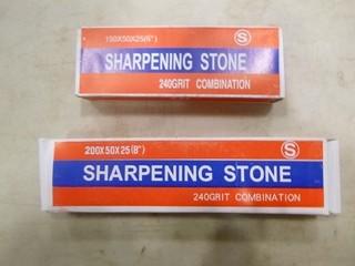 (1) 6"  240 Grit Combination Sharpening Stone, (1) 8" 240 Grit Combination Sharpening Stone (A2)