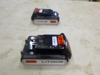 (2) Black & Decker 20 Volt Batteries (A2)