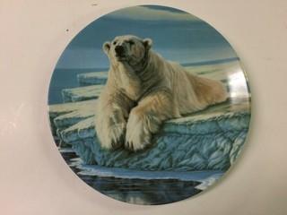The Polar Bear - Collector Plate By Paul Kraph - 1990 Limited Edition - Plate #5775B - The Sixth Plate In The 'Wild And Free - Canada's Big Game' Collection - Certificate Of Authenticity Included.