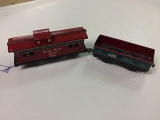 Marx - 956 Caboose Nickel Plate Road Tin Train Car - 'O' Gauge - High Speed Service Caboose.