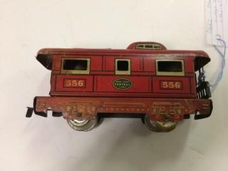 Marx 556 Caboose Vintage Steam Type Electric Tin Litho Caboose - 6".