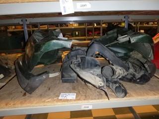 Full Set of Green Yamaha Grizzly 700 Plastics with Front Bumper and other panels, No Cracks in Colored Plastics