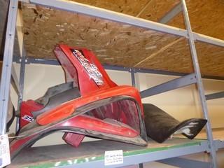 Full Set of Yamaha Wolverine Red Plastics, With Seat And Gas Tank, No Cracks in Colored Plastics