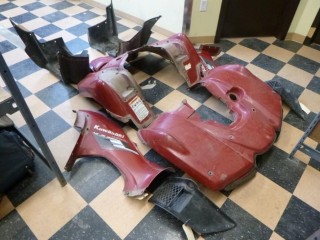 FULL SET of Maroon Kawasaki Brute Force 650i & 750 Plastics w/ Foot Wells, No Cracks in Colored Plastics