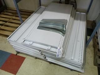 Qty Of Assorted Sized Shelving 48" long with hangers, Wilson Brand Made in Canada, Approx. 30 Shelves
