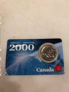 (1) 2000 Canada Twenty-Five Cent Encapsulated On Card