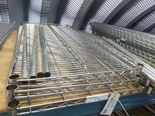 (3 ) PC's Commercial Kitchen Grade  Stainless Steel Wire Shelving, 50" x 24", C/w Legs 