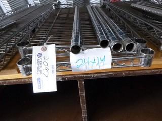 (2 ) PC's Commercial Kitchen Grade Stainless Steel Wire Shelving, 24" x 14", C/w Legs 