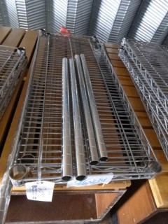 (2 ) PC's Commercial Kitchen Grade Stainless Steel Wire Shelving, 36" x 14", C/w Legs 