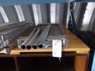 (2 ) PC's Commercial Kitchen Grade Stainless Steel Wire Shelving, 36" x 14", C/w Legs 