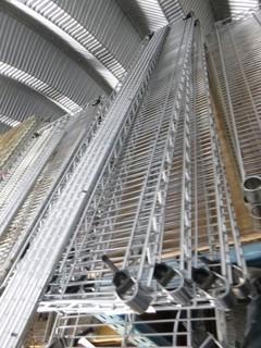 (5 ) PC's Commercial Kitchen Grade  Stainless Steel Wire Shelving, 72" x 14", C/w Legs 