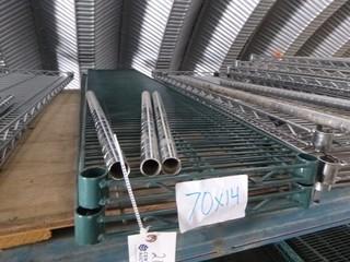 (2 ) PC's Commercial Kitchen Grade  Wire Shelving, 70" x 14"