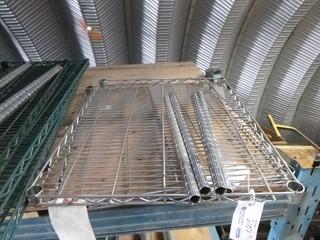 Commercial Kitchen Grade  Stainless Steel Wire Shelving, 24" x 30", C/w Legs 