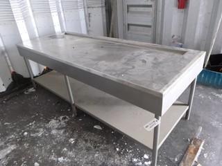 Stainless Steel Table w/ Shelf, 96" x 35" x 34"