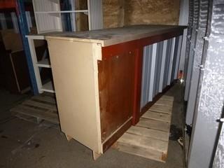Wooden Counter, 77" x 29" x 40"