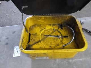 3.5 Gallon Parts Cleaner Tank, 18" x 14" 9", Roller Cart w/ Heavy Duty Casters, 48" x 24" x 10"