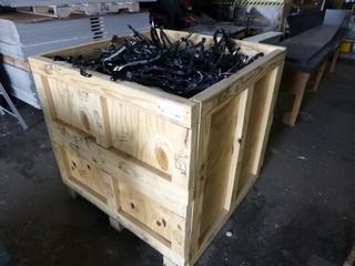 Heavy Duty Wood Crate 45" x 45" x 43", Filled w/ Plastic Clothing Hangers
