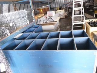 Wooden Cart w/ Separate Bin, 6 Heavy Duty Casters, 72" x 36" x 49"