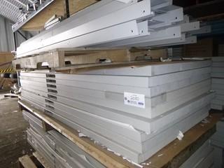 (9) New Solid Wood Doors, 79" x 32" x2", Some water Damage, Also Great for Shelves, Workbenches and other projects