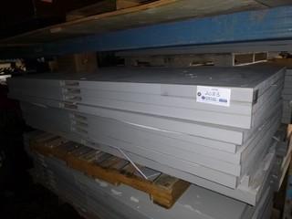 (10) New Solid Wood Doors, 79.5" x 32" x2", Some Water Damage, Also Great for Shelves, Workbenches and other projects