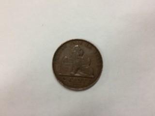1874 Belgium 2 Cent Roi Leopold II Roi - Copper.
