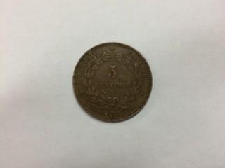 1896 - France - 5 Centimes - 'A'.