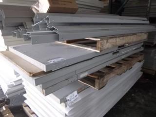 (4) New Solid Wood Doors, 80" x 32" x2" (Some water damage), Also Great for Shelves, Workbenches and other projects