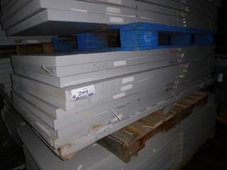 (10) New Solid Wood Doors, 80" x 32" x2" (Some water damage), Also Great for Shelves, Workbenches and other projects