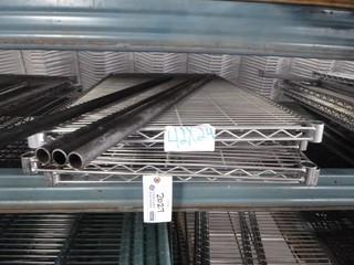 (4) PC Commercial Kitchen Grade Stainless Steel Wire Shelving, 42" x 24", C/w Legs