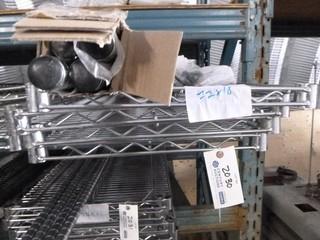 (4) PC Commercial Kitchen Grade Stainless Steel Wire Shelving, 72" x 18", C/w Legs