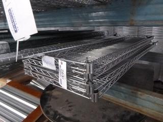 (4) PC Commercial Kitchen Grade Stainless Steel Wire Shelving, 54" x 21", C/w Legs