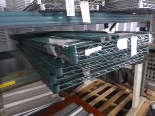 (6) PC Commercial Kitchen Grade Stainless Steel Wire Shelving, 72" x 30", C/w Legs