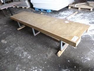 Wood Bench W/ Metal Legs, 96" x 24" x17"