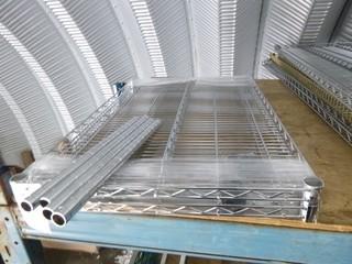 (2) PC Commercial Kitchen Grade Stainless Steel Wire Shelving, 36" x 24", C/w Legs