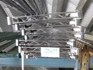 (8) PC Commercial Kitchen Grade Metal Shelving, 72" x 14" , C/w Legs