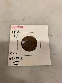 (1) 1936 Canada Penny King George 