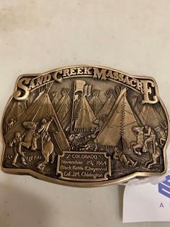 Indian Wars Limited Edition Belt Buckle "Sand Creek Massacre"